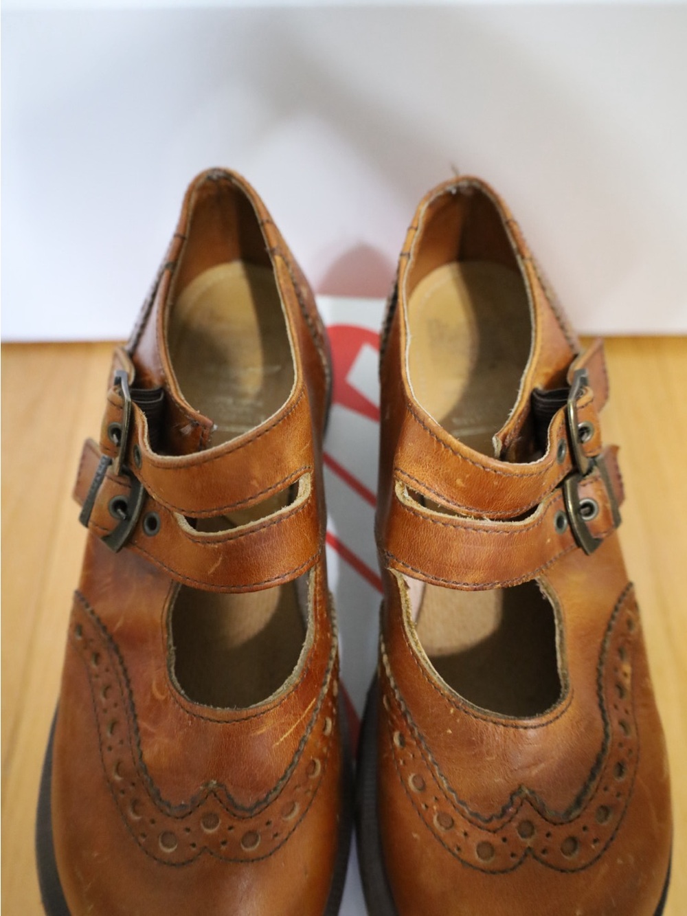 Rare Vintage 1990's Dr.Martens Mary Jane Brogue Platform Shoes Size 7 Made In UK - Picture 4 of 16